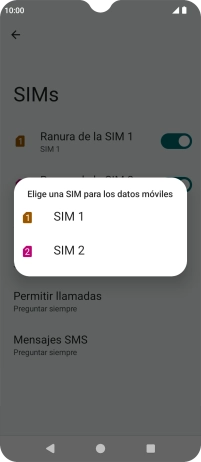 Pulsa la tarjeta SIM deseada.