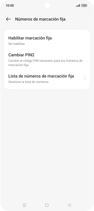 Pulsa Habilitar marcación fija.