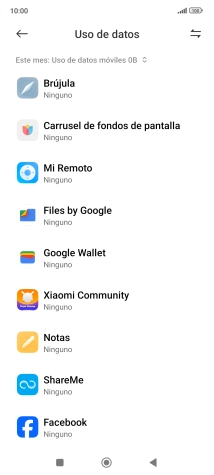 El consumo total de datos del período seleccionado aparece ahora en la pantalla.