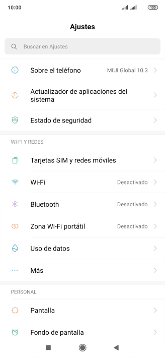 Pulsa Tarjetas SIM y redes móviles.