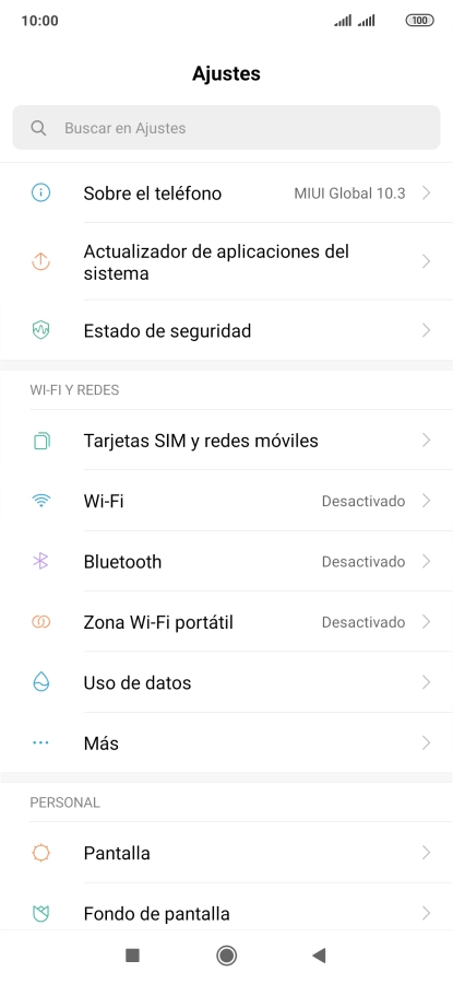 Pulsa Tarjetas SIM y redes móviles.