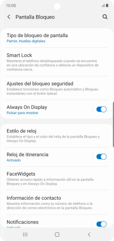 Pulsa Tipo de bloqueo de pantalla e introduce el código de seguridad actual.