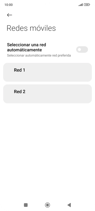 Pulsa la red deseada. Pulsa la red deseada.