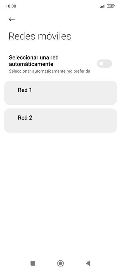 Pulsa la red deseada. Pulsa la red deseada.