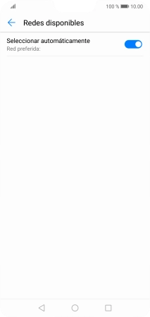 Si quieres seleccionar la red de forma manual, pulsa el indicador junto a 