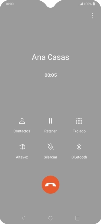 Pulsa el icono de finalizar llamada. Pulsa el icono de finalizar llamada.