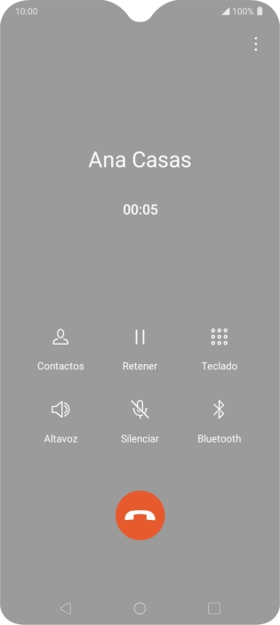 Pulsa el icono de finalizar llamada. Pulsa el icono de finalizar llamada.