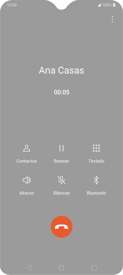 Pulsa el icono de finalizar llamada. Pulsa el icono de finalizar llamada.