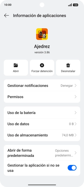 Pulsa Uso de almacenamiento.