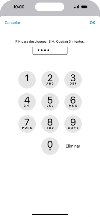 Introduce tu código PIN y pulsa OK.