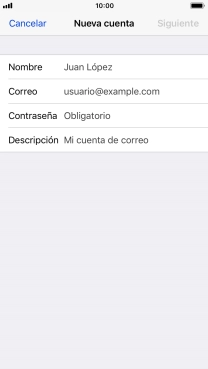 Pulsa Nombre e introduce el nombre del remitente.