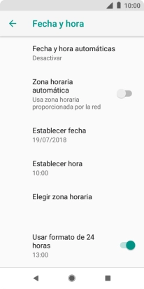 Pulsa Fecha y hora automáticas.