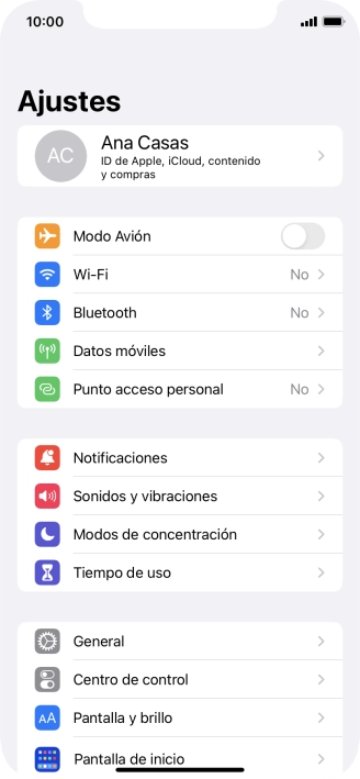 Pulsa Modos de concentración.