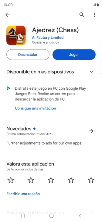 Pulsa Desinstalar.