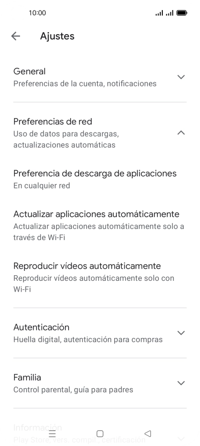Pulsa Actualizar aplicaciones automáticamente.
