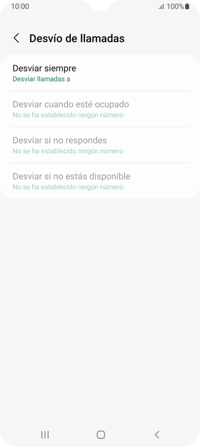 Pulsa el tipo de desvío deseado.