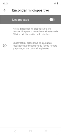 Pulsa el indicador para activar la función.