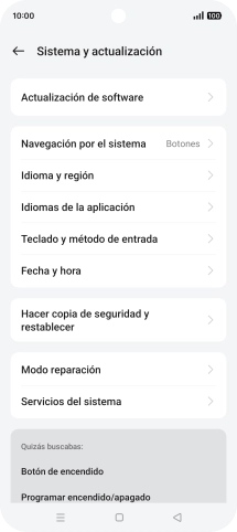 Pulsa Hacer copia de seguridad y restablecer. Pulsa Hacer copia de seguridad y restablecer.
