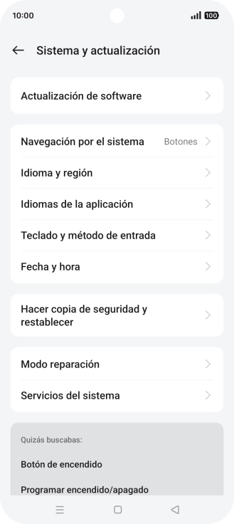 Pulsa Hacer copia de seguridad y restablecer. Pulsa Hacer copia de seguridad y restablecer.