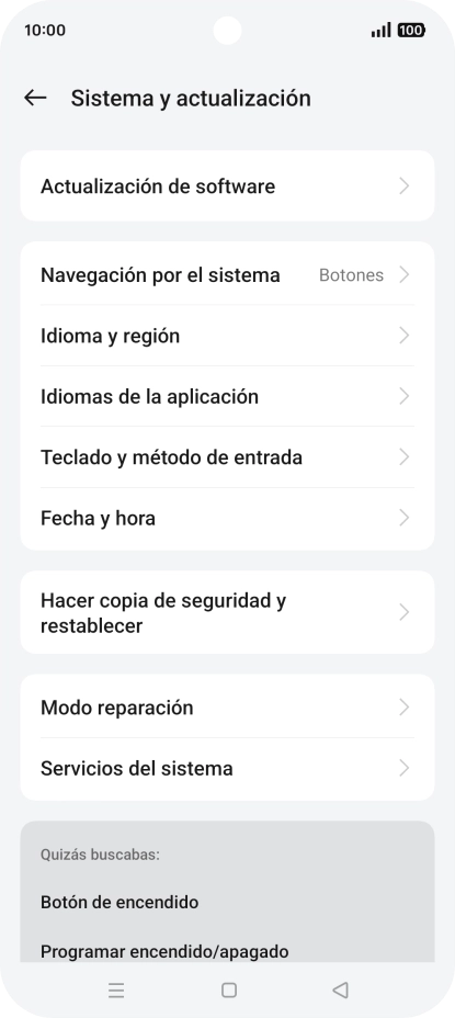 Pulsa Hacer copia de seguridad y restablecer. Pulsa Hacer copia de seguridad y restablecer.