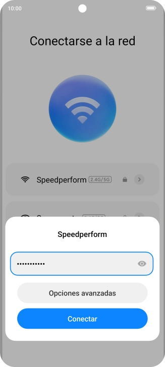 Introduce la contraseña de la red wifi y pulsa Conectar.