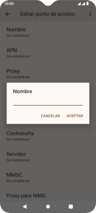 Introduce Vodafone Internet y pulsa ACEPTAR.