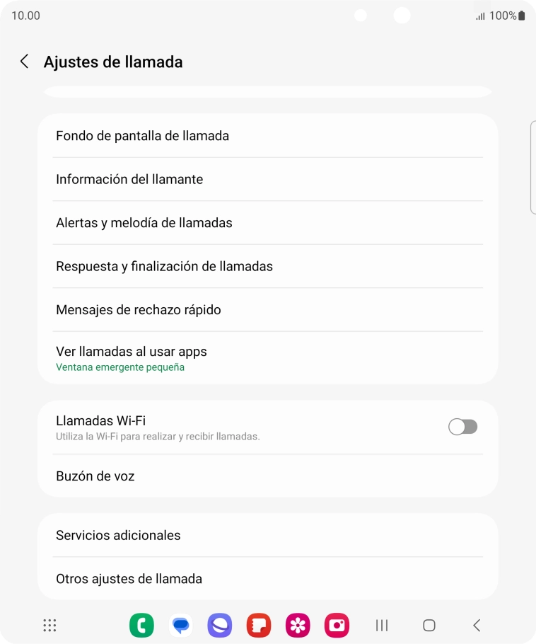 Pulsa Servicios adicionales.