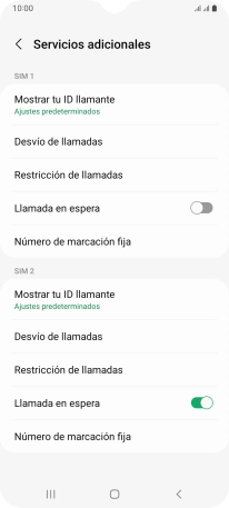 Pulsa Desvío de llamadas bajo la tarjeta SIM deseada.