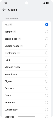 Pulsa los timbres de llamada deseados para escucharlos.