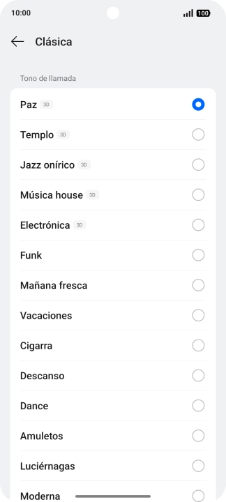 Pulsa los timbres de llamada deseados para escucharlos.