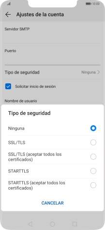 Pulsa Ninguna para desactivar la función.