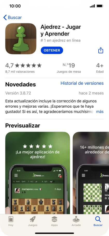Pulsa OBTENER y sigue las indicaciones de la pantalla para instalar la app.