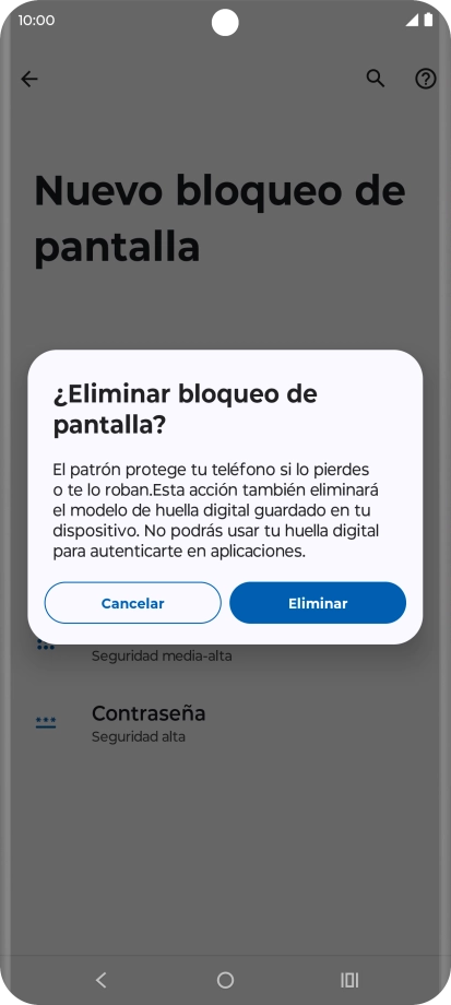 Pulsa Eliminar.