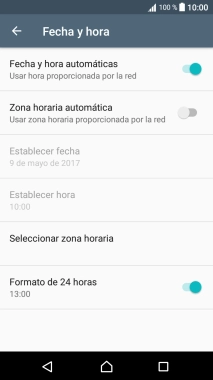 Pulsa Zona horaria automática para activar la función. Pulsa Zona horaria automática para activar la función.