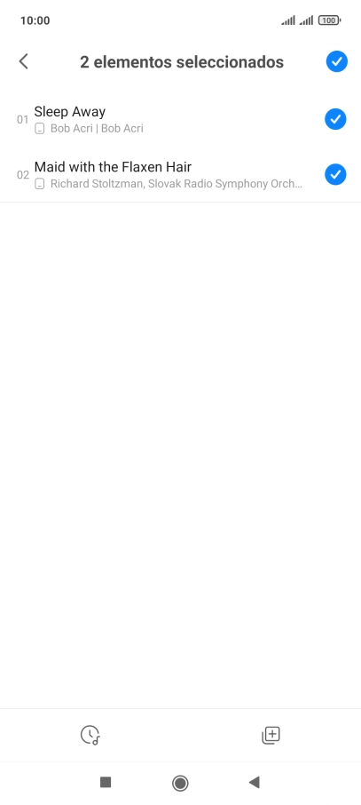 Pulsa los archivos de música deseados para seleccionarlos.