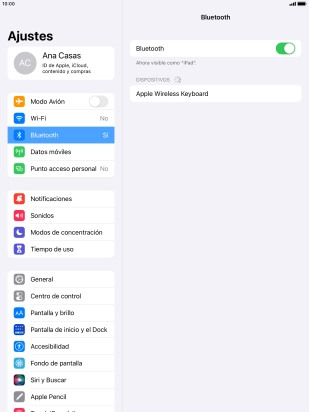 Pulsa el dispositivo Bluetooth deseado y sigue las indicaciones de la pantalla para vincular el dispositivo a la tablet.
