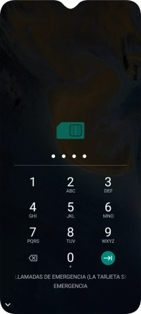 Si lo solicita el teléfono, introduce el código PIN y pulsa la flecha hacia la derecha.