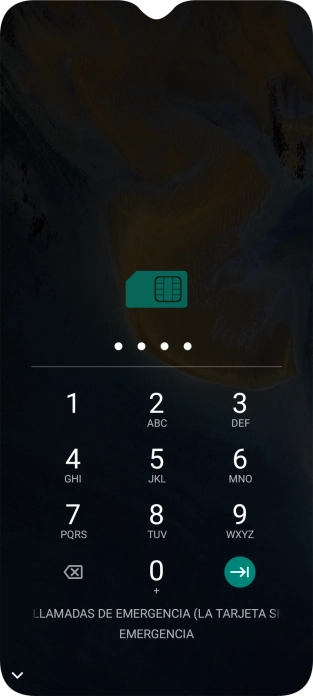 Si lo solicita el teléfono, introduce el código PIN y pulsa la flecha hacia la derecha.