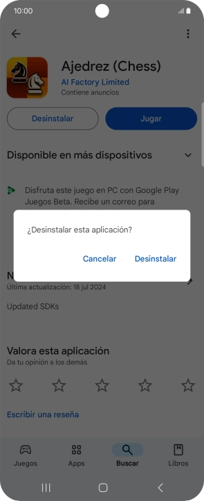 Pulsa Desinstalar.