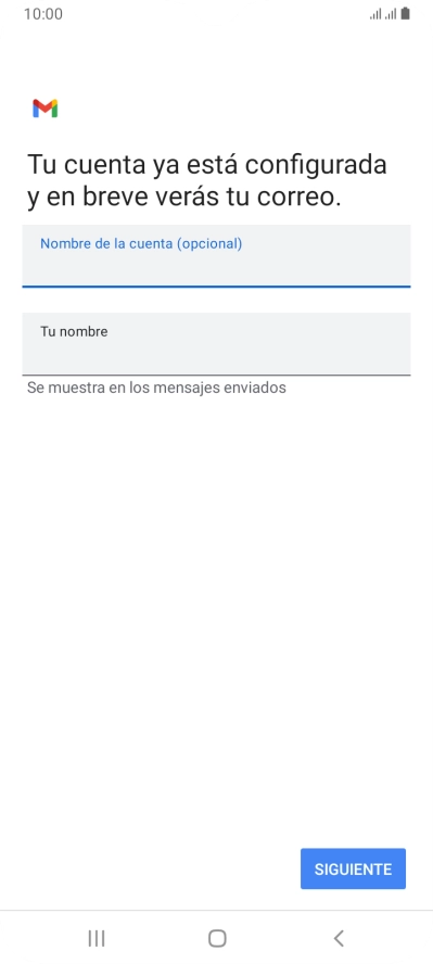Pulsa Tu nombre e introduce el nombre del remitente.