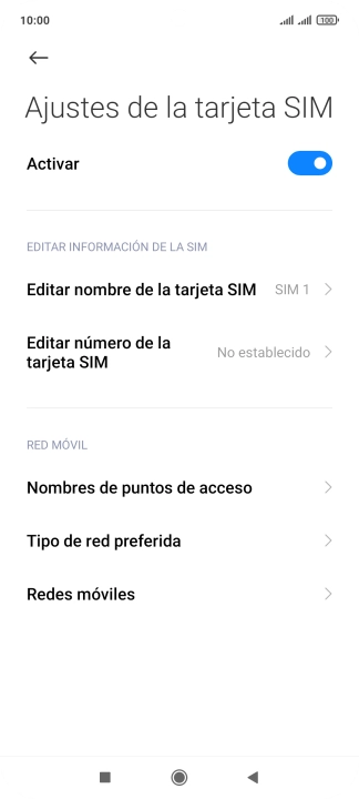 Pulsa Nombres de puntos de acceso.