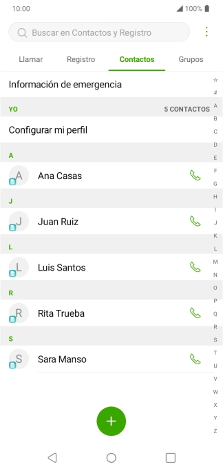 Pulsa el contacto deseado.