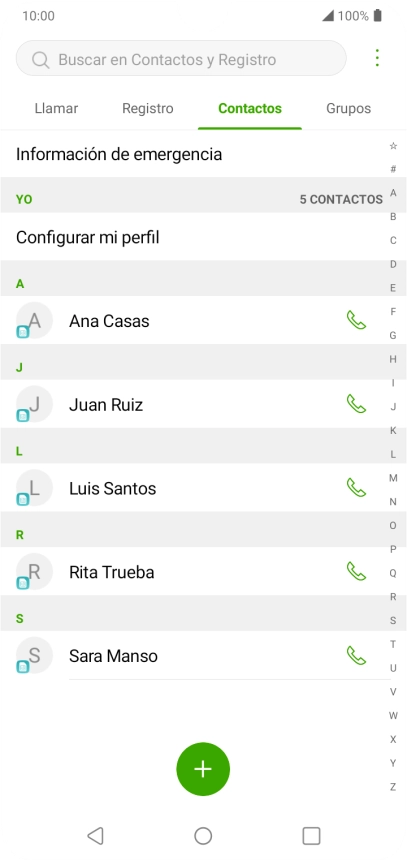 Pulsa el contacto deseado.