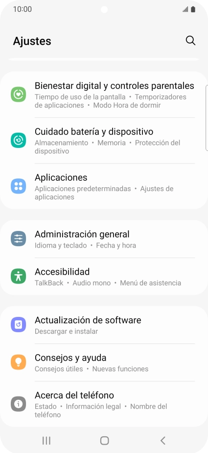 Pulsa Administración general.