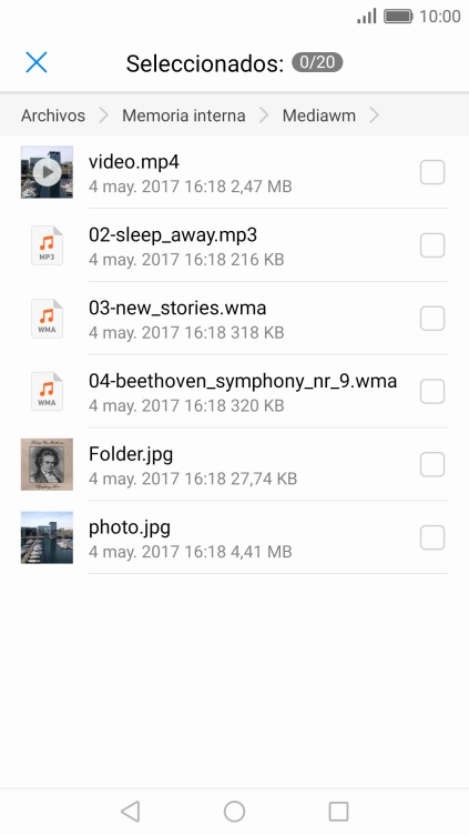 Pulsa el archivo deseado.