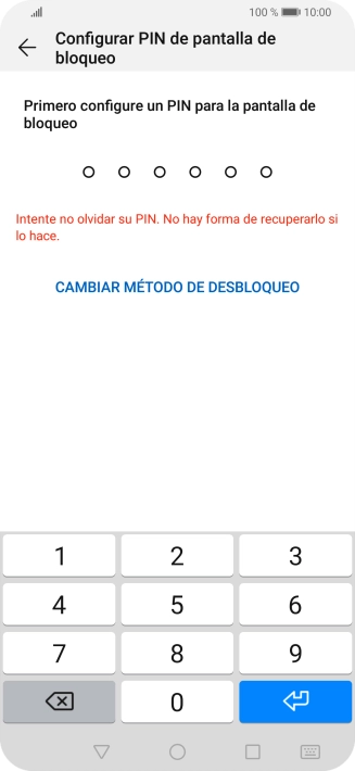 Pulsa CAMBIAR MÉTODO DE DESBLOQUEO.