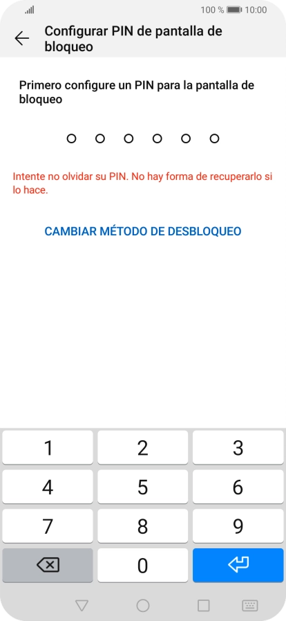 Pulsa CAMBIAR MÉTODO DE DESBLOQUEO.