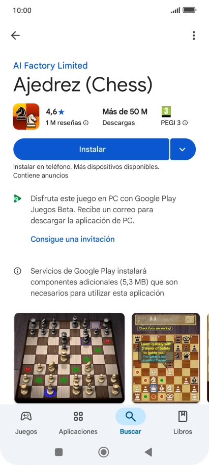 Pulsa Instalar y sigue las indicaciones de la pantalla para instalar la app.