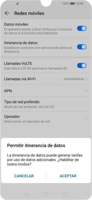 Si activas la función, pulsa ACEPTAR.