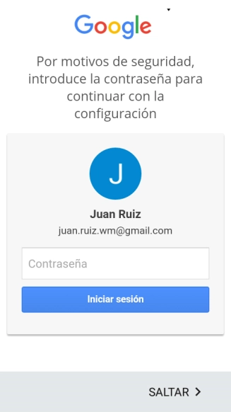 Pulsa Contraseña e introduce la contraseña de tu cuenta de Google.